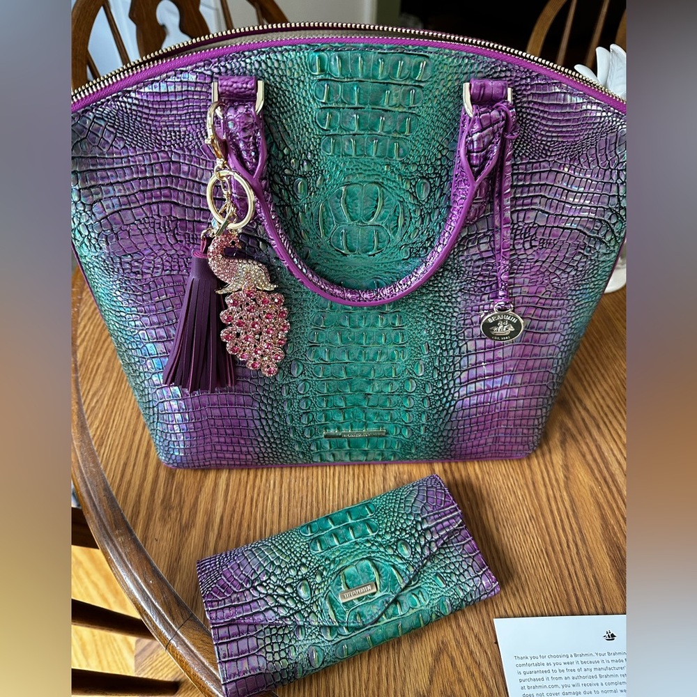 Brahmin Large Duxbury Hyacinth Ombre bag and Cornelia wallet set.